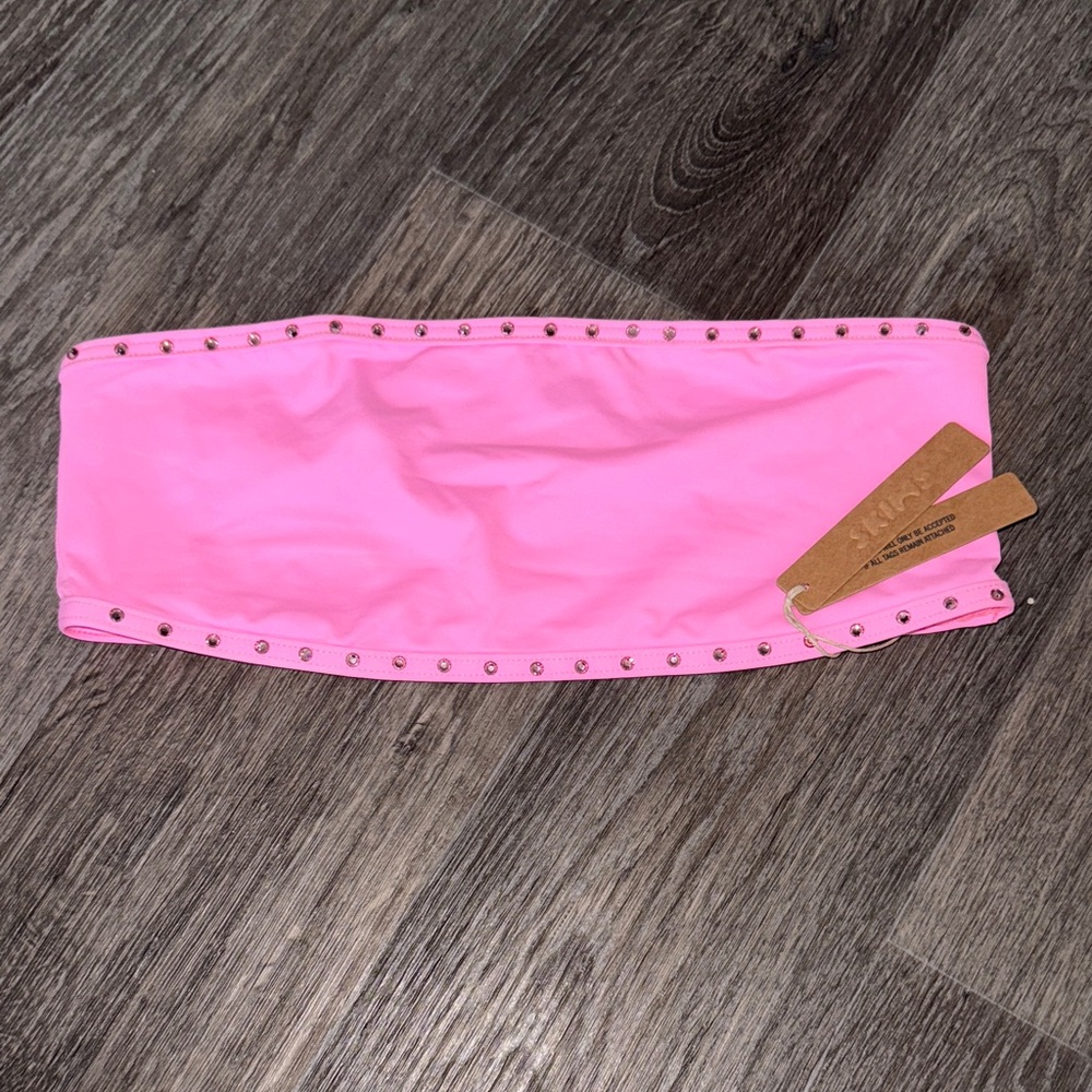 NWT SKIMS Swarovski Pink Studded Bikini Top